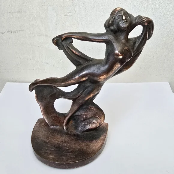 Vintage bookend book end Art Noveau Hubley Deco dancer woman dancing